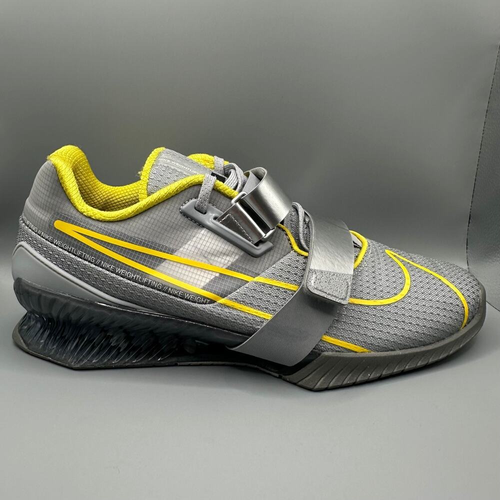 Nike Romaleos 4 Weightlifting Shoes Men Size 11 Gray Yellow CD3463-002 NEW